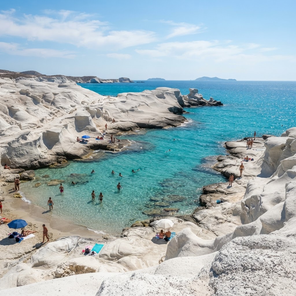 The otherworldly coastal beauty of Milos.