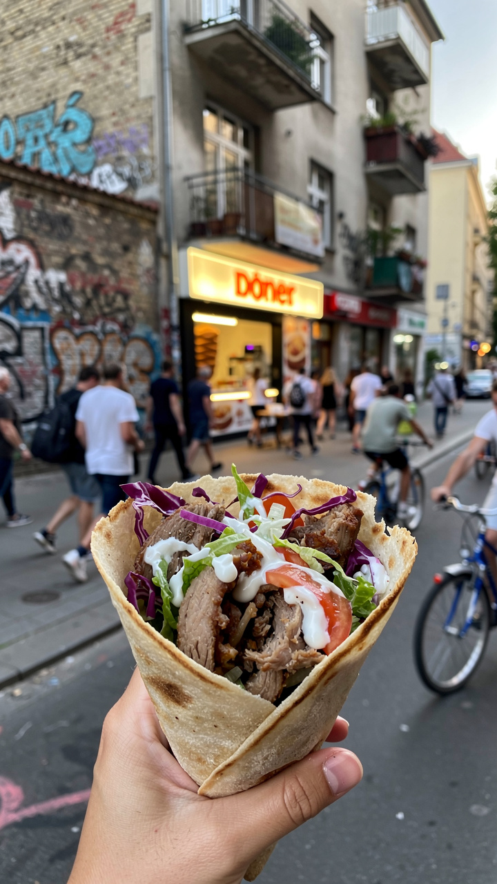 A Döner Kebab is the quintessential Berlin street food experience.