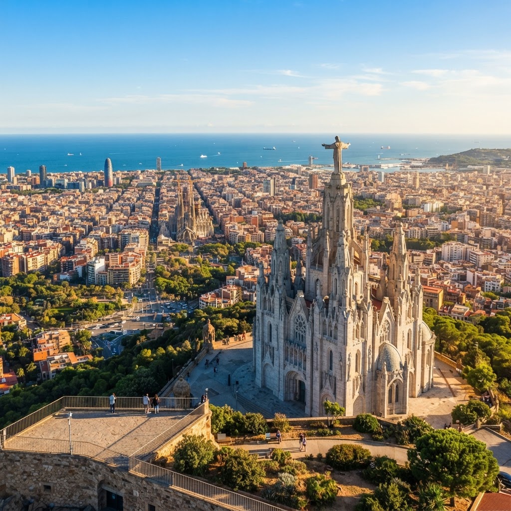 Barcelona From Above: The Ultimate City and Sea View Guide 3 Looking down from Tibidabo, the city's highest peak.