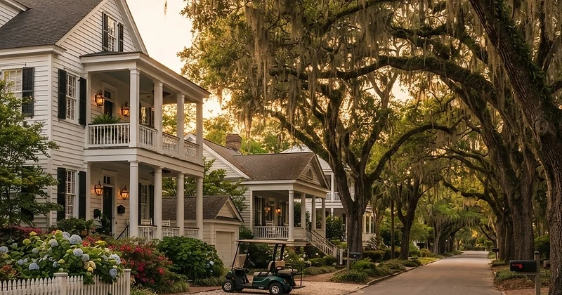 Oak-lined street in the Old Village, Mount Pleasant
