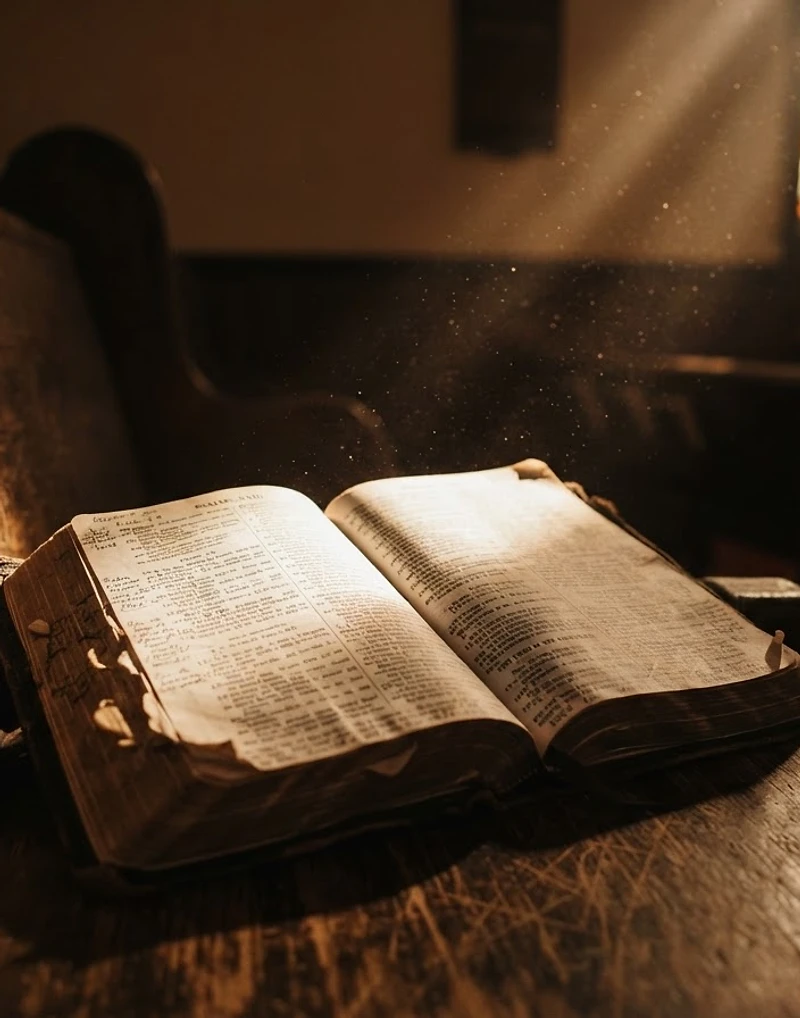 Open Bible in sunlight