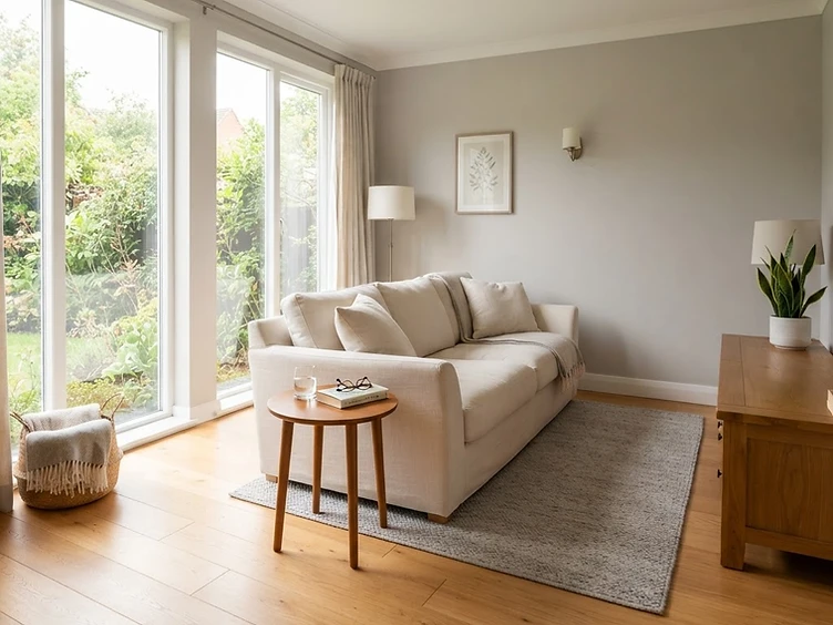 A serene home living room