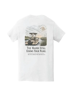 The Marsh Still Knows Your Name — Pocket Tee artwork