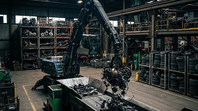Scrap vehicles staged for responsible recycling in the Fraser Valley