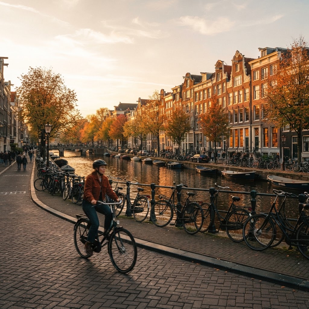 Amsterdam canal cycling