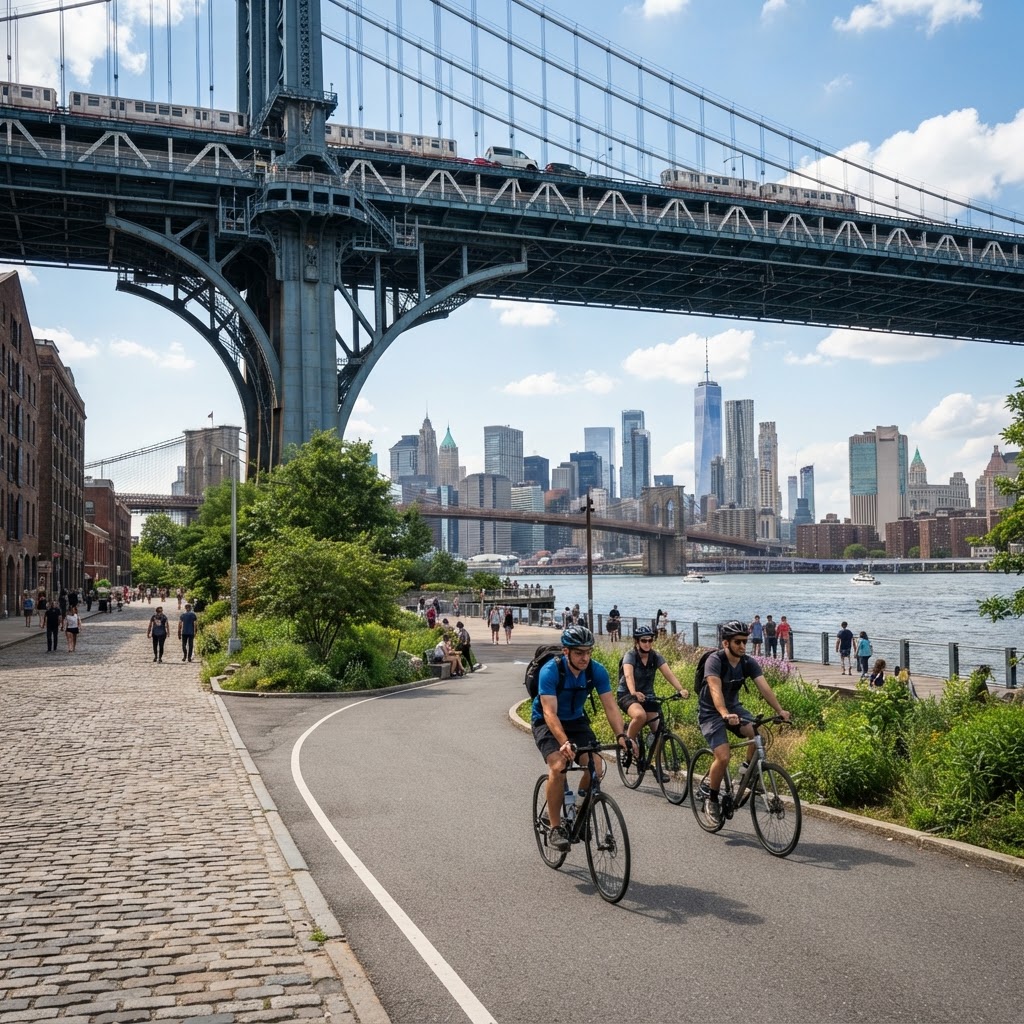 DUMBO Waterfront: Brooklyn's Most Scenic Cycling Spot