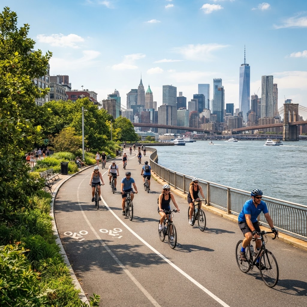 Brooklyn cycling path