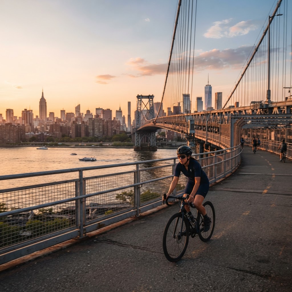 Crossing the Williamsburg Bridge by Bike