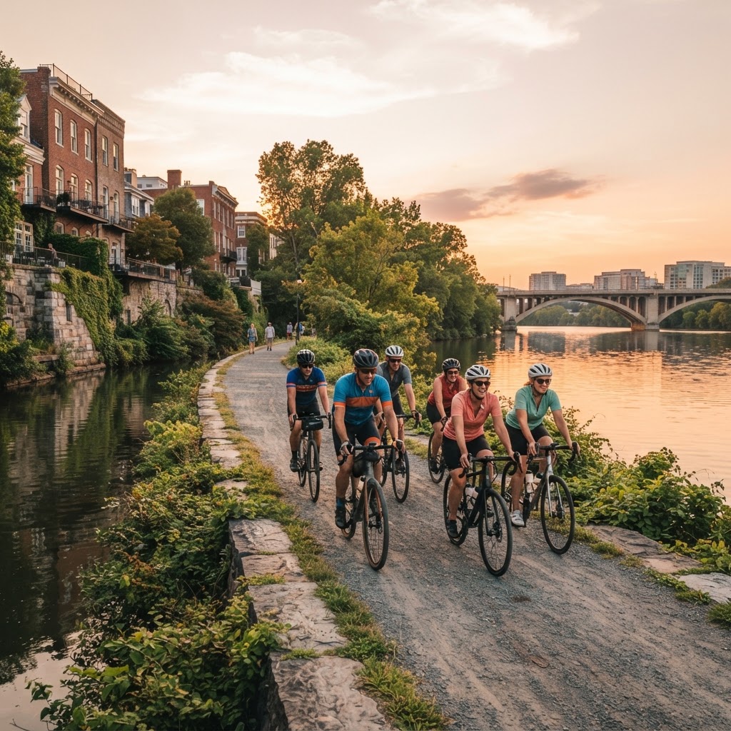 Georgetown DC cycling along the C&O Canal