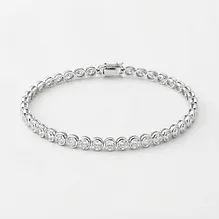 Round Bezel Tennis Bracelet