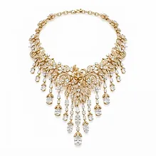 Ornate Diamond Bib Necklace