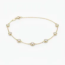 Bezel-Set Diamond Station Necklace