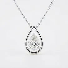 Pear Diamond Frame Necklace