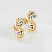 Lab Diamond Squiggle Studs