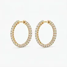 Lab Diamond Pavé Hoop Earrings