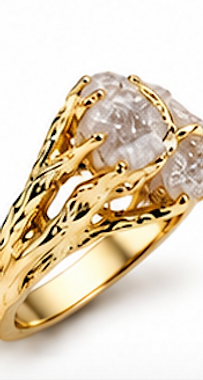 Single Raw Diamond Branch Ring
