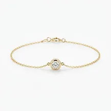 Single Bezel Diamond Chain Bracelet