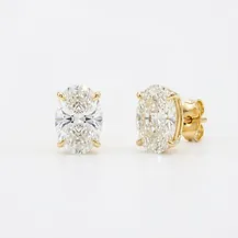 Oval Lab Diamond Stud Earrings