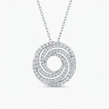 Diamond Spiral Circle Necklace
