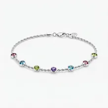 Multi-Gemstone Station Bracelet