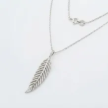 Diamond Feather Necklace