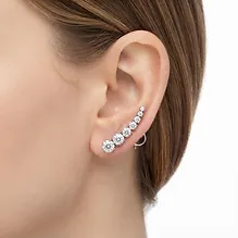 Graduated Lab Diamond Climber Earrings