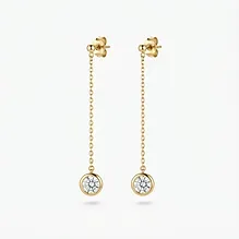 Lab Diamond Cluster Drop Yellow Gold