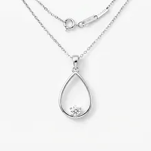 Open Pear Diamond Necklace