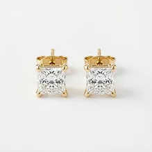 Princess-Cut Lab Diamond Stud Earrings
