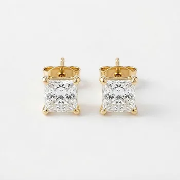 Princess-Cut Lab Diamond Stud Earrings