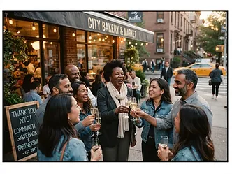 Community celebration at a partner business