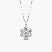 Diamond Flower Cluster Necklace