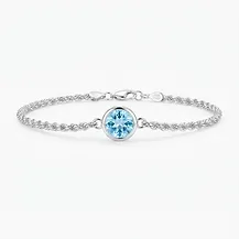 Single Blue Topaz Rope Bracelet