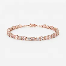 Morganite & Diamond Tennis Bracelet