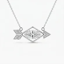 Geometric Diamond Arrow Necklace