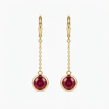 Ruby Chain Drop Earrings