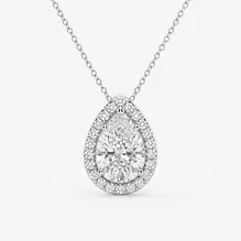 Pear Diamond Halo Pendant