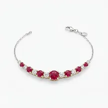 Graduated Ruby & Diamond Bracelet