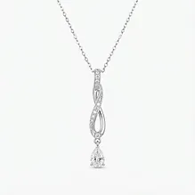 Infinity Pear Diamond Drop Necklace