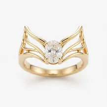 Golden Wing Oval Ring