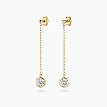 Lab Diamond Cluster Drop Yellow Gold