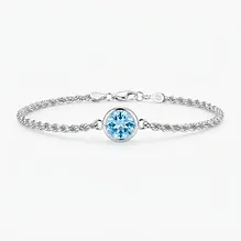 Single Blue Topaz Rope Bracelet