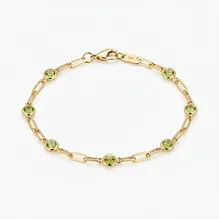 Peridot Station Link Bracelet