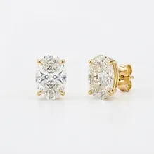 Oval Lab Diamond Stud Earrings