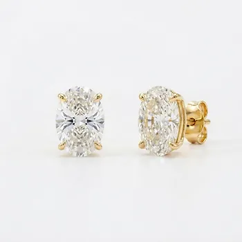 Oval Lab Diamond Stud Earrings