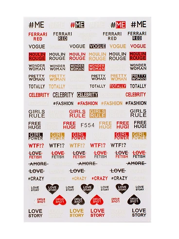 Sticker Model Unghii Texte Fashion F554 Texte Fashion - Precizie de Atelier produs profesional manichiura
