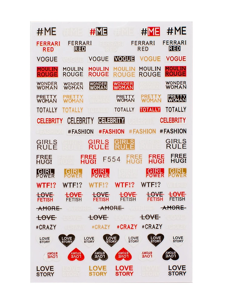 Sticker Model Unghii Texte Fashion F554 Texte Fashion - Precizie de Atelier produs manichiura profesionala