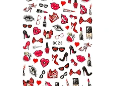 Manichiura Beauty cu Sticker B023: Rujuri si Tocuri pe Unghii - articol blog manichiura profesionala