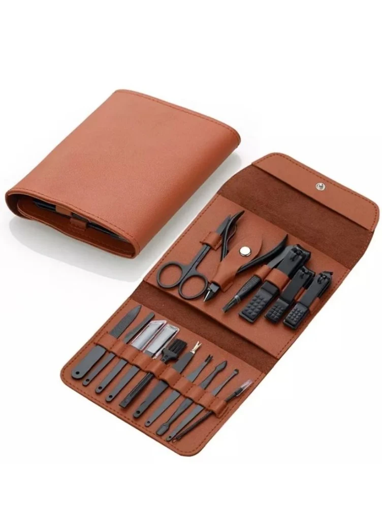 Trusa Manichiura Pedichiura 12 Piese Piele Maro Maro Piele - Set 12 Instrumente - Atelier de Unghii produs manichiura profesionala