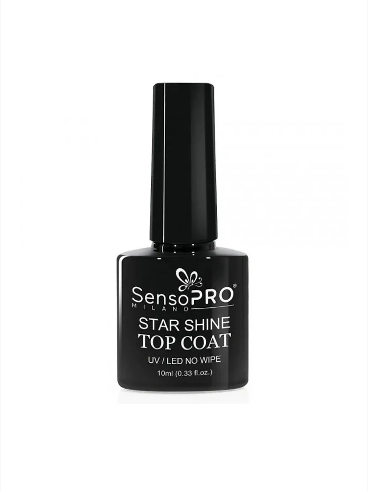 SensoPRO Milano Star Shine Top Coat Top Coat Transparent - Luciu Star Shine - Esența Gloss produs manichiura profesionala